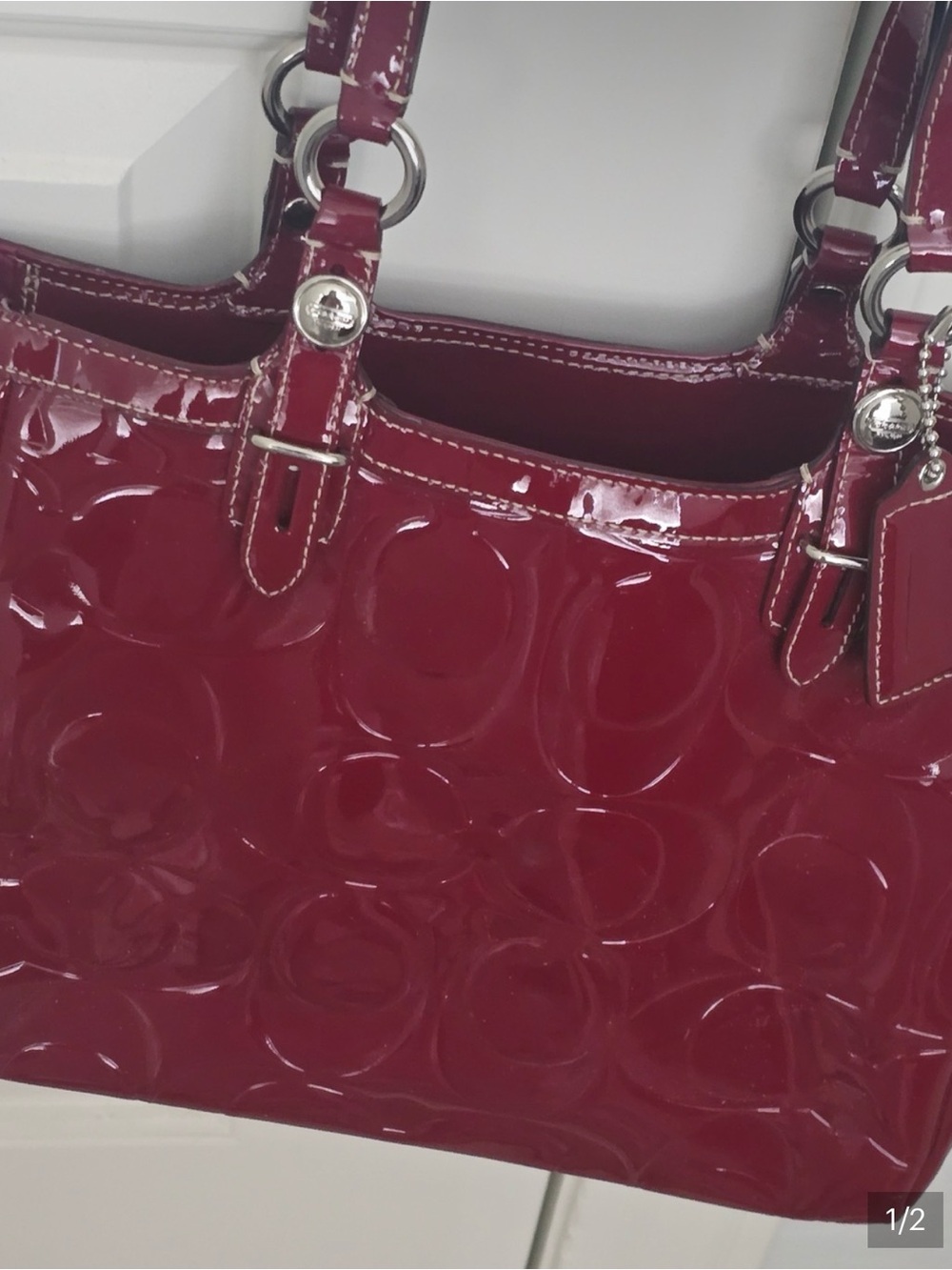 Coach Patent Leather Shoulder Bag in Berry
EUC - Picture 3 of 4